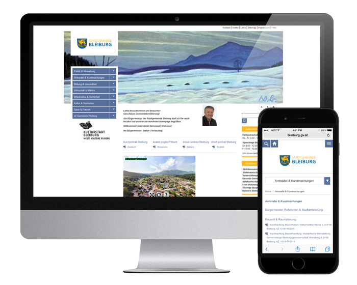 Neue responsive Website Gemeinde Bleiburg - by WEBWERK