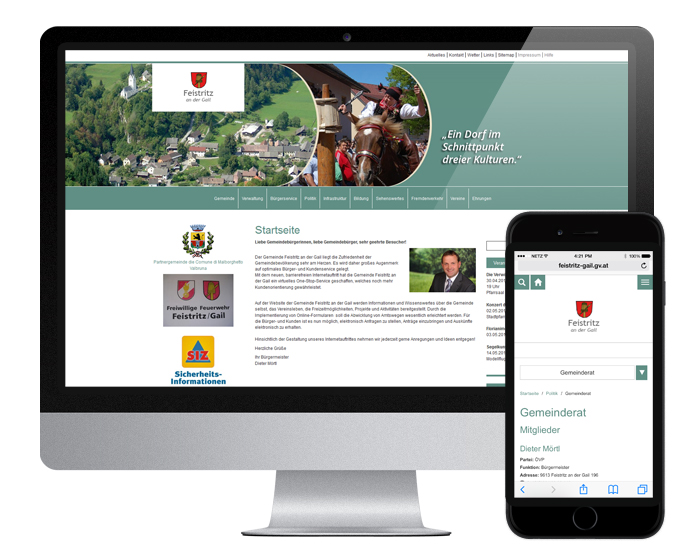 Neue responsive Website Gemeinde Feistritz an der Gail - by WEBWERK