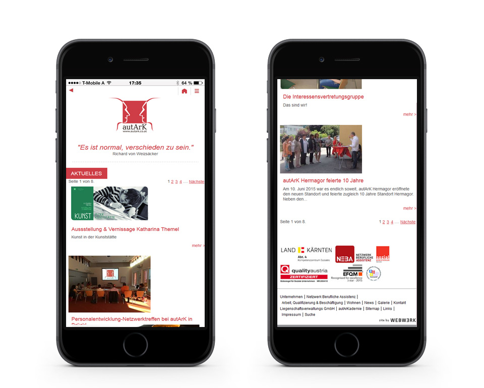 autArk - News - Smartphoneansicht