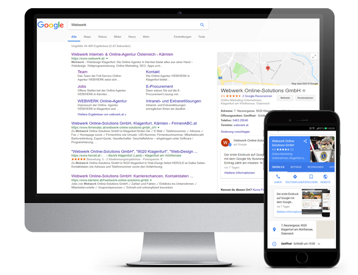 Google My Business Einträge während der Suchmaschinenoptimierung - Aufbereitet durch die Experten im Online Marketing